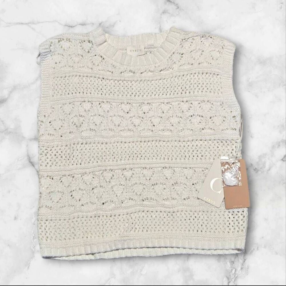 Cyrus Knit Tank Top Cream Size XS